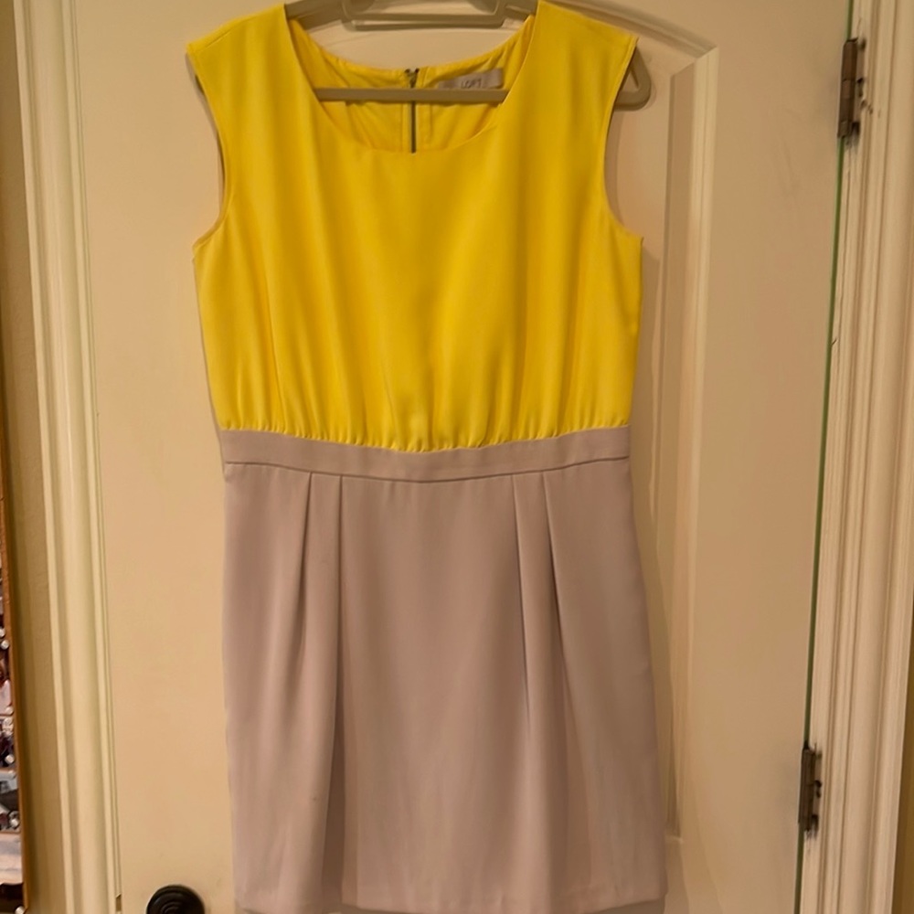 Size 12 yellow and cream Loft dress